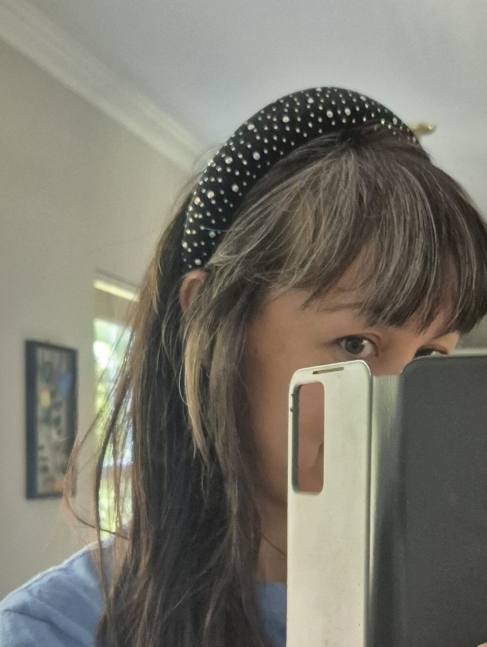 NWOT - Faux Diamond Crystal Black Velvet Headband